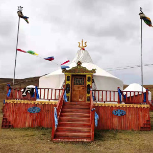 Bast Selling 4 Seasons Wholesale Luxury Steel Wooden Frame Mongole Wrought Iron for Garden Modern Luxury Mongolia Mongolian Yurt