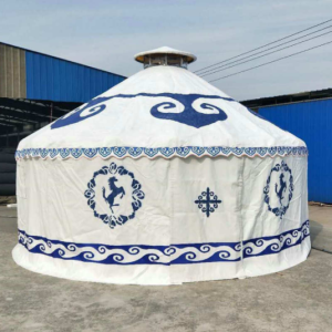 Wind and Rain Proof Thermal Insulation Tensile Strength is very Strong by Paint Steel Frame Composed of Luxury Steel Mesh Yurts