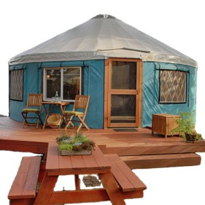 5 Diameter Less Cost and Ample Space Outdoor Wooden Yurt as a Yurt House
