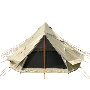 DANCHEL OUTDOOR Khaki 300D Oxford Yurt Tent with Stove Jack 5 People+ Outdoor Family Luxury Camping Tent