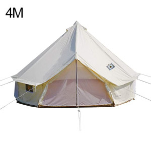 DANCHEL OUTDOOR 4m Oxford Bell Tent Camping Tent Glamping Tent with Two Stove Jacket Stove Hole