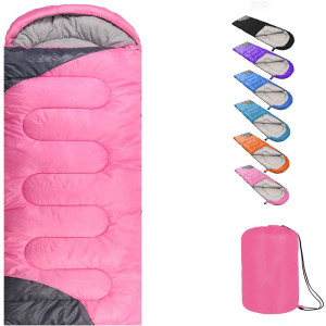Envelope Sleeping Bag Adults Outdoor Hiking Camping 3 Season Winter Girls Sleeping Bag Child