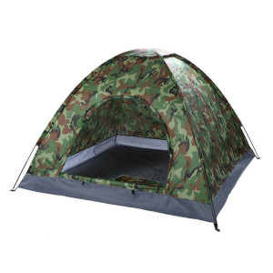 190T PU Woodland Camouflage PU30000 Mm 1 Floor 15d Oxford Durable Outdoor Tent for Personal Use Camping Hiking
