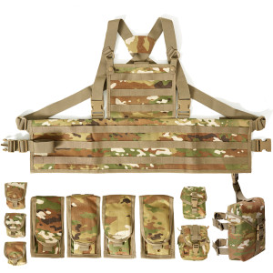 MOLLE Adjustable Chest Rig Tactical Combat Vest Lightweight with Leg Pack