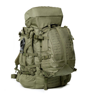 AKMAX Olive Green ILEB Tactical Assault Backpack Hydration Pack ILBE Hiking Hunting Rucksack with Shoulder Straps and Hip Belt