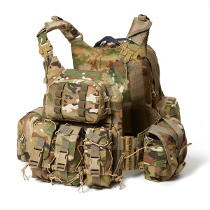OCP Camouflage Modular Tactical Vest System Compatible Quick Release Plate Carrier with 3 Day Assault Backpack