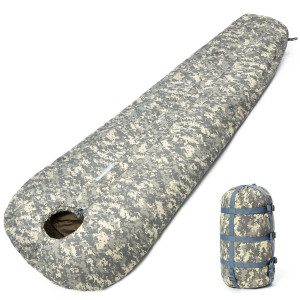 Outdoor Camping Camouflage Nylon Mummy Sleeping Bag Modular Winter Sleeping System